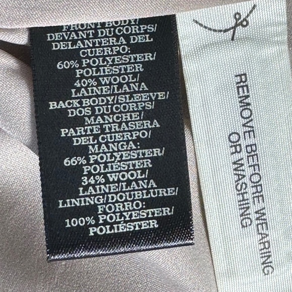 Ann Taylor Women's Black/Grey Felted Wool Color Block No Button Blazer Sz 0 - Picture 7 of 8